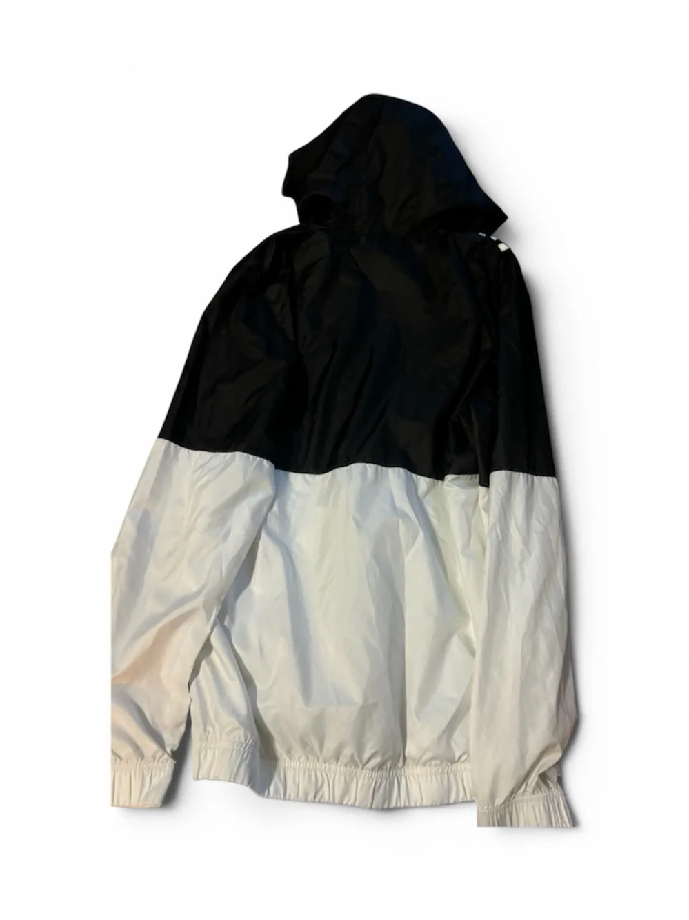 adidas Black and White Colorblock Hooded Windbreaker